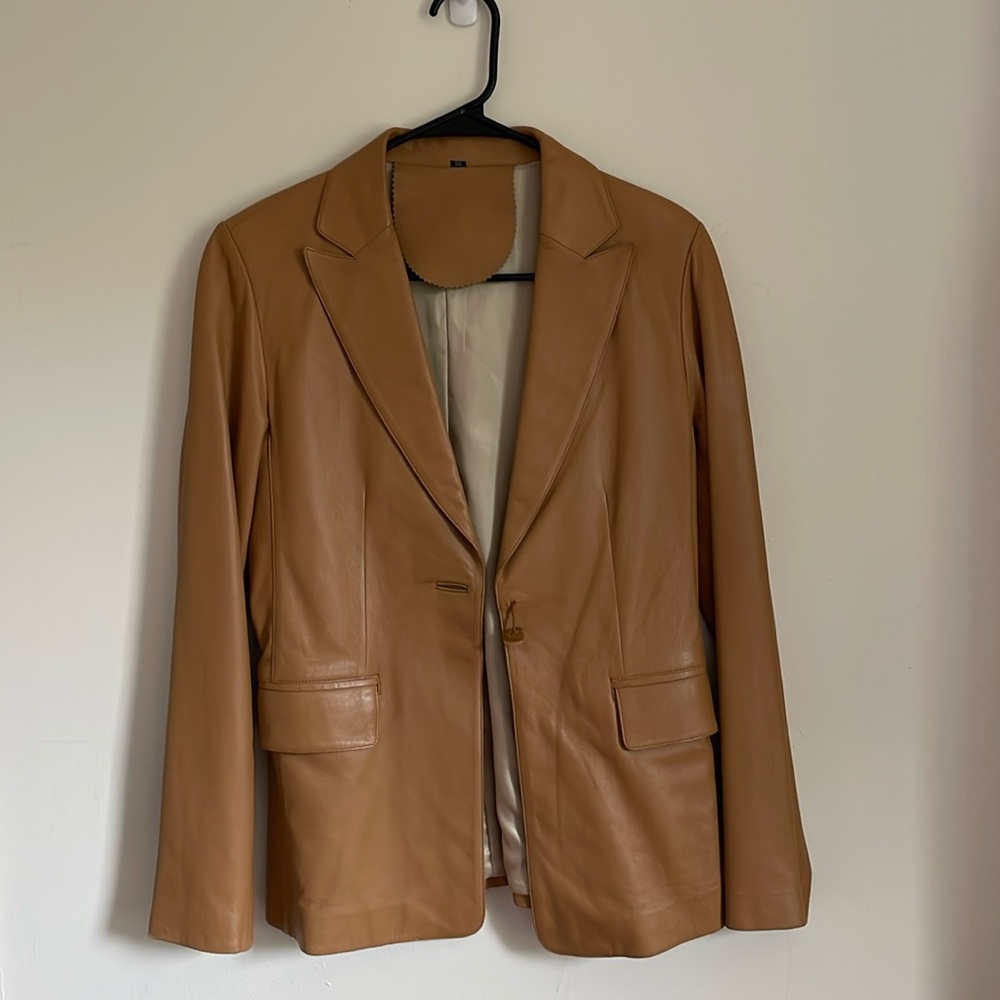 Sheepskin/leather blazer